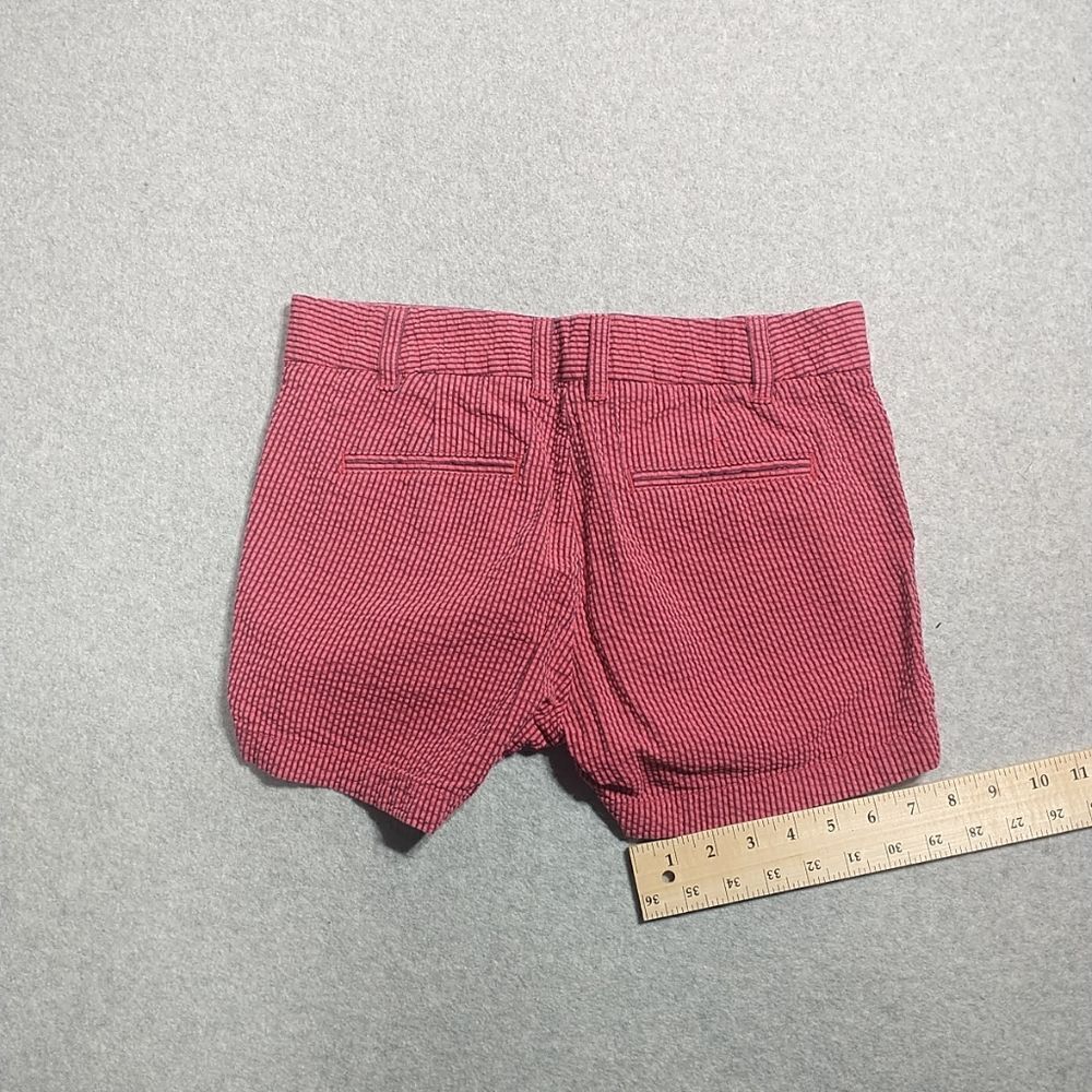 J. Crew Woman's Shorts Size 2 Red/Black Striped Cotton . Condition is Pre-owned.